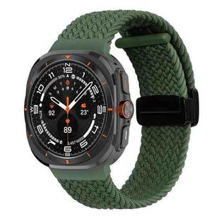 For Samsung Galaxy Watch Ultra 47mm Fold Magnetic Buckle Braided Watch Band(Green)