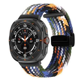 For Samsung Galaxy Watch Ultra 47mm Fold Magnetic Buckle Braided Watch Band(Denim)