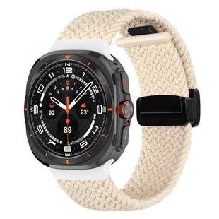 For Samsung Galaxy Watch Ultra 47mm Fold Magnetic Buckle Braided Watch Band(Starlight)