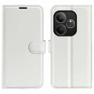 For Realme GT 6 5G Litchi Texture Horizontal Flip Leather Phone Case with Holder(White)