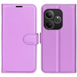 For Realme GT 6 5G Litchi Texture Horizontal Flip Leather Phone Case with Holder(Purple)