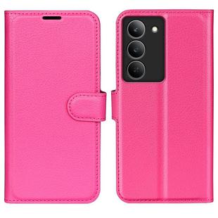For Realme 14X 4G Litchi Texture Horizontal Flip Leather Phone Case with Holder(Rose Red)