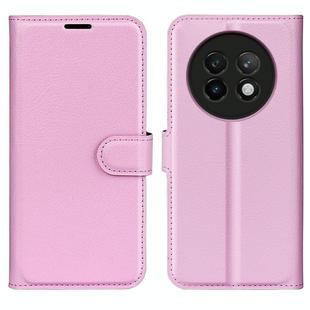 For Realme 13+ 5G Litchi Texture Horizontal Flip Leather Phone Case with Holder(Pink)