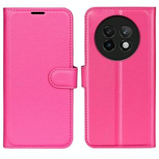 For Realme 13+ 5G Litchi Texture Horizontal Flip Leather Phone Case with Holder(Rose Red)