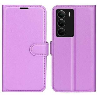 For Realme C71 4G Litchi Texture Horizontal Flip Leather Phone Case with Holder(Purple)