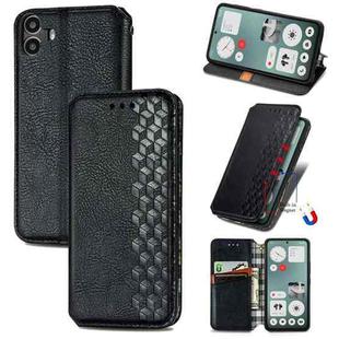 For Nothing CMF Phone 1 Cubic Grid Pressed Magnetic Leather Phone Case(Black)