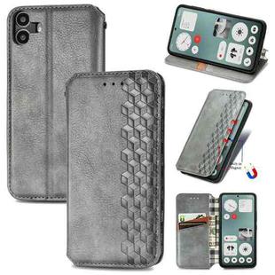 For Nothing CMF Phone 1 Cubic Grid Pressed Magnetic Leather Phone Case(Gray)