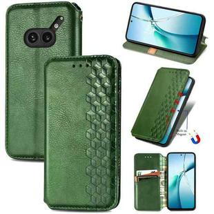 For Nothing Phone 2a Plus Cubic Grid Pressed Magnetic Leather Phone Case(Green)