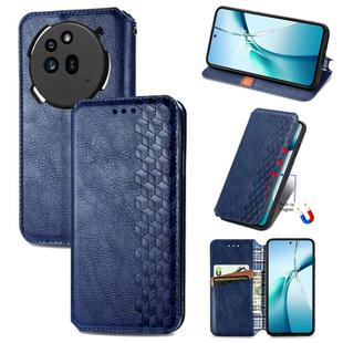 For Nothing Phone 3a Cubic Grid Pressed Magnetic Leather Phone Case(Blue)