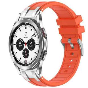 For Samsung Galaxy Watch 4 Classic 42 / 46mm 20mm Quick Release Silver Buckle Royal Silicone Watch Band(Orange)