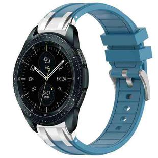 For Samsung Galaxy Watch 42mm 20mm Quick Release Silver Buckle Royal Silicone Watch Band(Sea Blue)