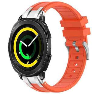 For Samsung Gear Sport 20mm Quick Release Silver Buckle Royal Silicone Watch Band(Orange)