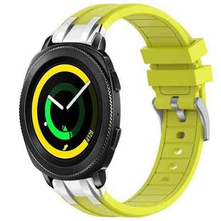 For Samsung Gear Sport 20mm Quick Release Silver Buckle Royal Silicone Watch Band(Vital Yellow)