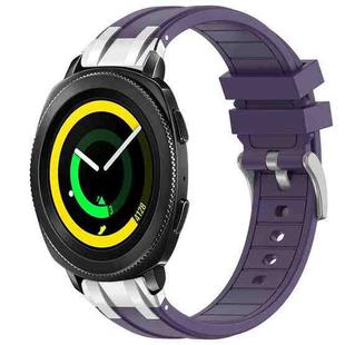 For Samsung Gear Sport 20mm Quick Release Silver Buckle Royal Silicone Watch Band(Purple)