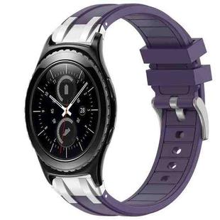 For Samsung Gear S2 Classic 20mm Quick Release Silver Buckle Royal Silicone Watch Band(Purple)