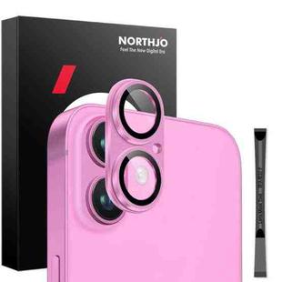 For iPhone 16 / 16 Plus NORTHJO Matte Camera Lens Protector Tempered Glass Rear Lens Film(Rose)