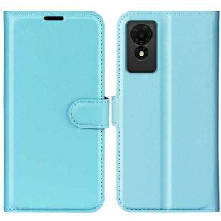 For TCL 501 Litchi Texture Horizontal Flip Leather Phone Case with Holder(Blue)