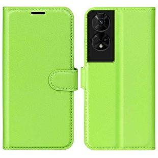 For TCL 50 5G Litchi Texture Horizontal Flip Leather Phone Case with Holder(Green)