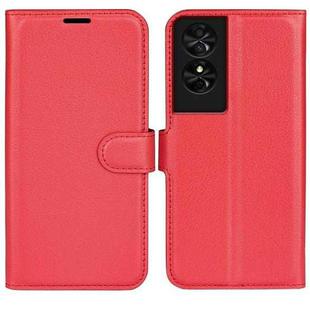 For TCL 50 SE Litchi Texture Horizontal Flip Leather Phone Case with Holder(Red)