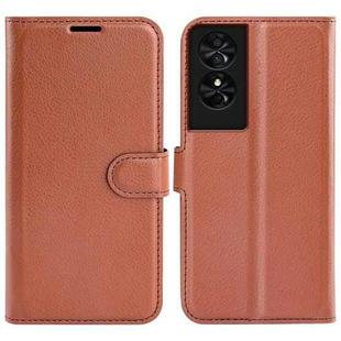 For TCL 50 SE Litchi Texture Horizontal Flip Leather Phone Case with Holder(Brown)