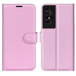 For TCL 50 SE Litchi Texture Horizontal Flip Leather Phone Case with Holder(Pink)