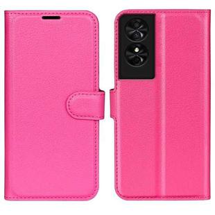 For TCL 50 SE Litchi Texture Horizontal Flip Leather Phone Case with Holder(Rose red)