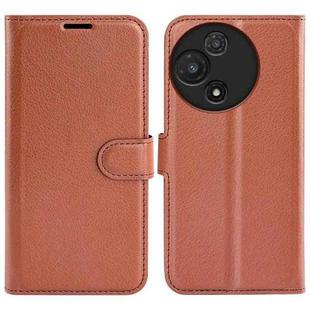 For TCL 60R 5G / 60 5G Litchi Texture Horizontal Flip Leather Phone Case with Holder(Brown)