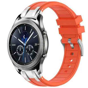 For Samsung Galaxy Gear S3 Classic 22mm Quick Release Silver Buckle Royal Silicone Watch Band(Orange)