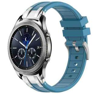 For Samsung Galaxy Gear S3 Classic 22mm Quick Release Silver Buckle Royal Silicone Watch Band(Sea Blue)