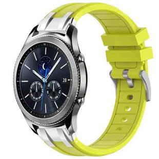 For Samsung Galaxy Gear S3 Classic 22mm Quick Release Silver Buckle Royal Silicone Watch Band(Vital Yellow)