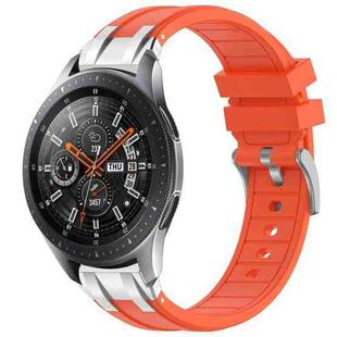 For Samsung Galaxy Watch 46mm 22mm Quick Release Silver Buckle Royal Silicone Watch Band(Orange)