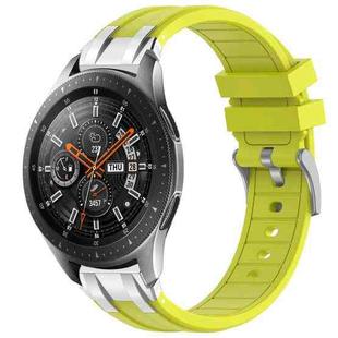 For Samsung Galaxy Watch 46mm 22mm Quick Release Silver Buckle Royal Silicone Watch Band(Vital Yellow)