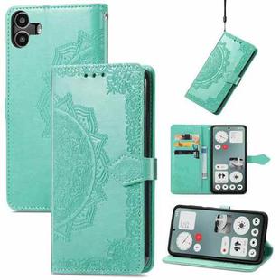 For Nothing CMF Phone 1 Mandala Flower Embossed Leather Phone Case(Green)