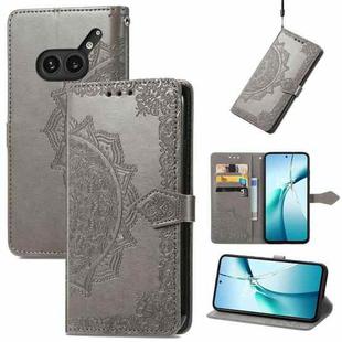 For Nothing Phone 2a Plus Mandala Flower Embossed Leather Phone Case(Gray)