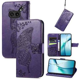 For Nothing Phone 2a Plus Butterfly Love Flower Embossed Leather Phone Case(Purple)