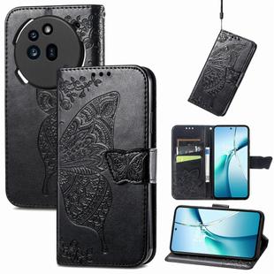 For Nothing Phone 3a Pro Butterfly Love Flower Embossed Leather Phone Case(Black)