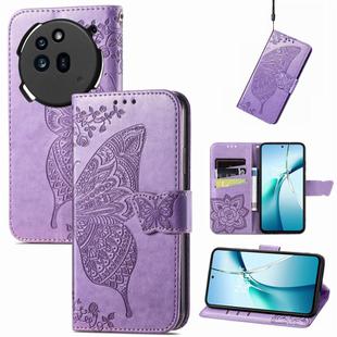 For Nothing Phone 3a Pro Butterfly Love Flower Embossed Leather Phone Case(Light Purple)