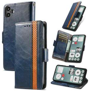 For Nothing CMF Phone 1 CaseNeo Splicing Dual Magnetic Buckle Leather Phone Case(Blue)