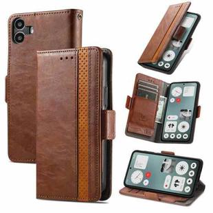 For Nothing CMF Phone 1 CaseNeo Splicing Dual Magnetic Buckle Leather Phone Case(Brown)