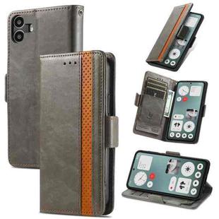 For Nothing CMF Phone 1 CaseNeo Splicing Dual Magnetic Buckle Leather Phone Case(Gray)