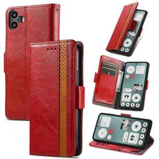 For Nothing CMF Phone 1 CaseNeo Splicing Dual Magnetic Buckle Leather Phone Case(Red)