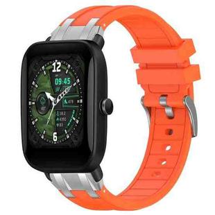 For Amazfit Bip U Quick Release Silver Buckle 20mm Royal Silicone Watch Band(Orange)