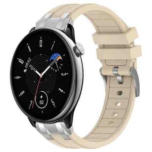 For Amazfit GTR Mini Quick Release Silver Buckle 20mm Royal Silicone Watch Band(Starlight)