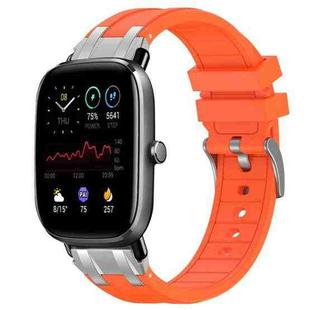 For Amazfit GTS 2 Mini Quick Release Silver Buckle 20mm Royal Silicone Watch Band(Orange)