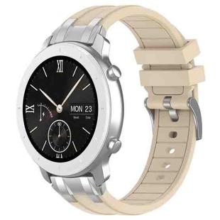 For Amazfit Pop Quick Release Silver Buckle 20mm Royal Silicone Watch Band(Starlight)