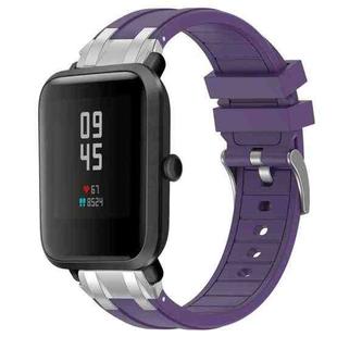 For Amazfit Bip Lite Quick Release Silver Buckle 20mm Royal Silicone Watch Band(Purple)