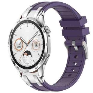 For Huawei Watch GT4 46mm 22mm Quick Release Silver Buckle Royal Silicone Watch Band(Purple)