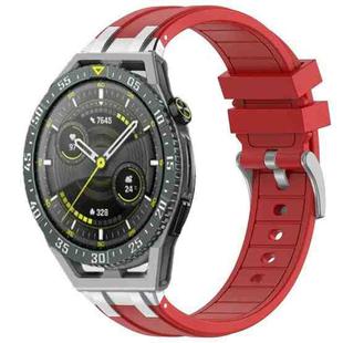 For Huawei Watch GT3 SE 22mm Quick Release Silver Buckle Royal Silicone Watch Band(Red)