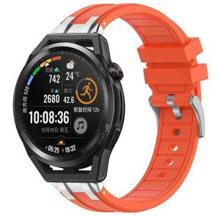 For Huawei Watch GT Runner 22mm Quick Release Silver Buckle Royal Silicone Watch Band(Orange)