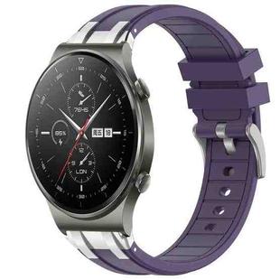 For Huawei Watch GT2 Pro 22mm Quick Release Silver Buckle Royal Silicone Watch Band(Purple)